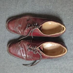 VINTAGE Brooks Burgundy Leather Dress Shoes Size 9